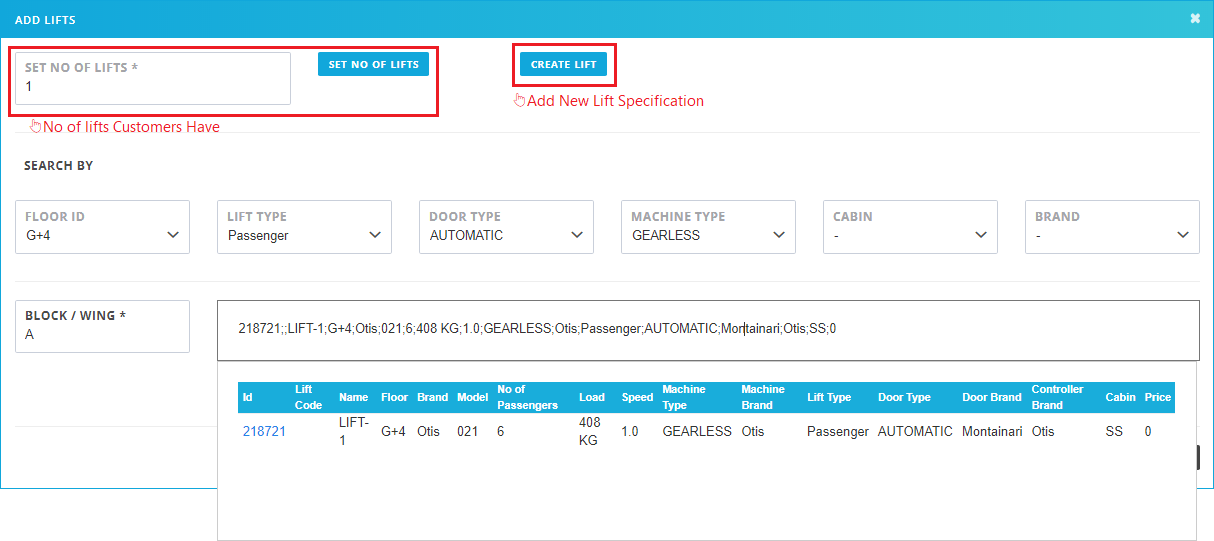 Add Customer Lift