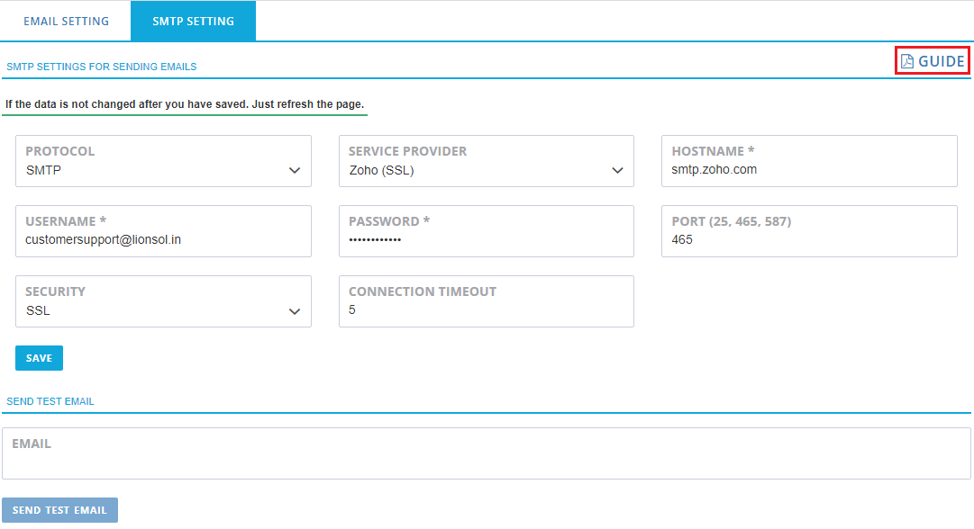 SMTP Configuration