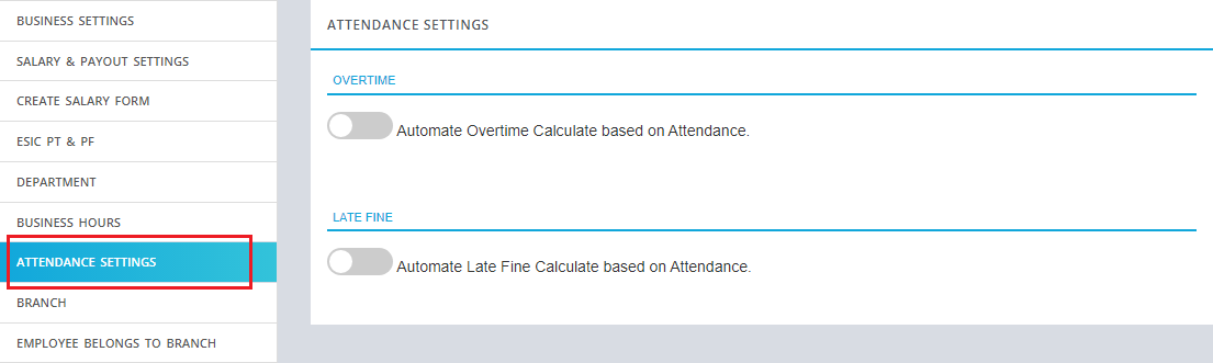 Attendance Settings